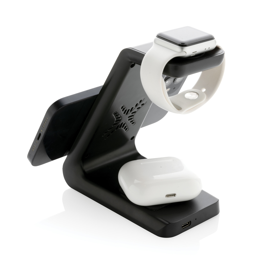 Urban Vitamin Fairfield 3-in-1 Wireless Charger aus recyceltem ABS Urban Vitamin Fairfield 3-in-1 Wireless Charger aus recyceltem ABS