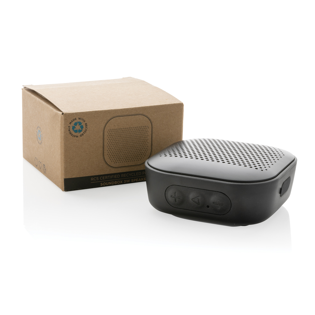 XD Collection Soundbox 3W Bluetooth-Lautsprecher aus RCS-recyceltem Kunststoff XD Collection Soundbox 3W Bluetooth-Lautsprecher aus RCS-recyceltem Kunststoff