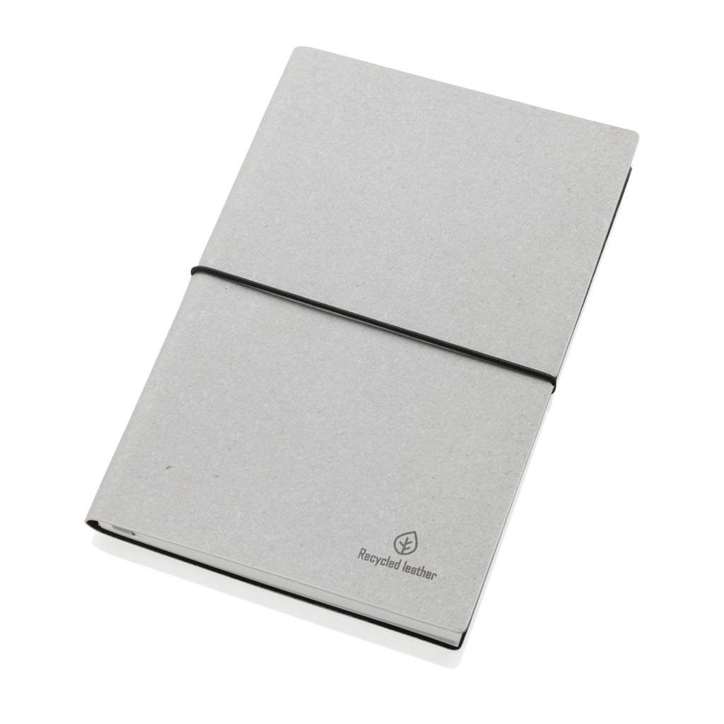 XD Collection A5 Notizbuch aus GRS-recyceltem Bondleder mit Tampondruck
