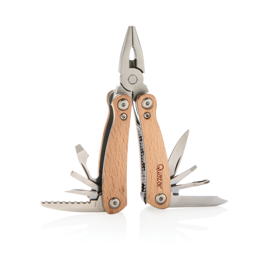 XD Collection Holz Mini-Multitool – 12-in-1 mit Buchengriff, veredelbar mit Lasergravur oder Tampondruck XD Collection Holz Mini-Multitool – 12-in-1 mit Buchengriff, veredelbar mit Lasergravur oder Tampondruck