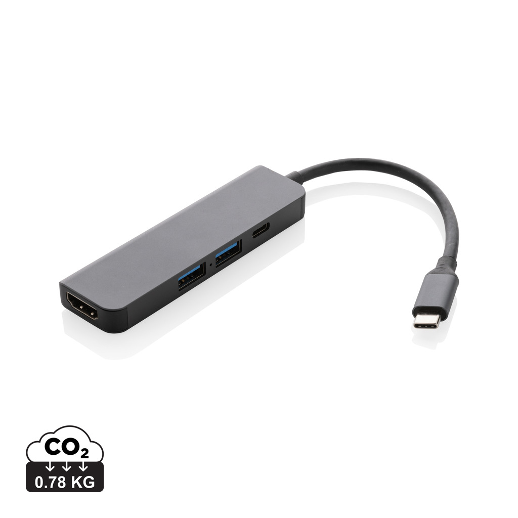 Terra Connect Hub aus recyceltem Aluminium – Innovatives Werbegeschenk mit Logo Terra Connect Hub aus recyceltem Aluminium – Innovatives Werbegeschenk mit Logo