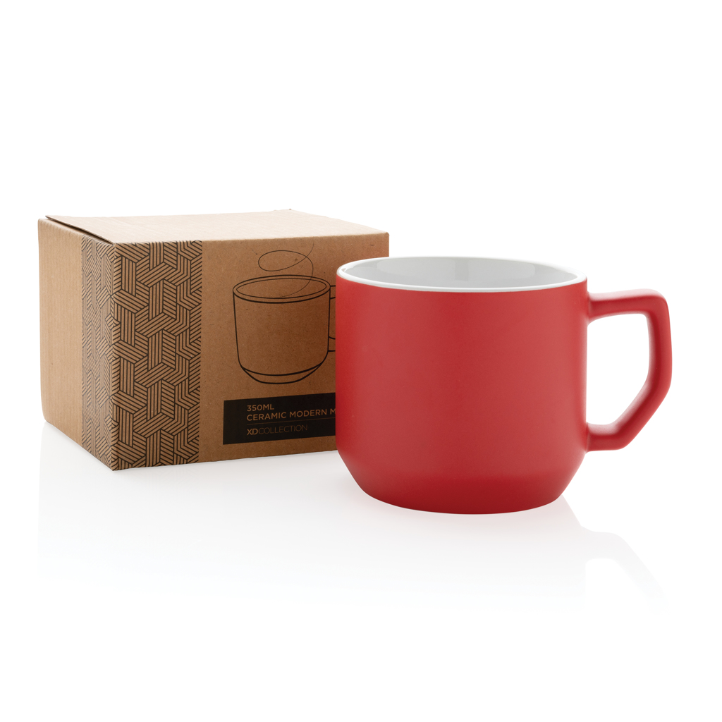 Keramiktasse 350 ml, EN12875-1 spülmaschinenfest – rot Keramiktasse 350 ml, EN12875-1 spülmaschinenfest – rot