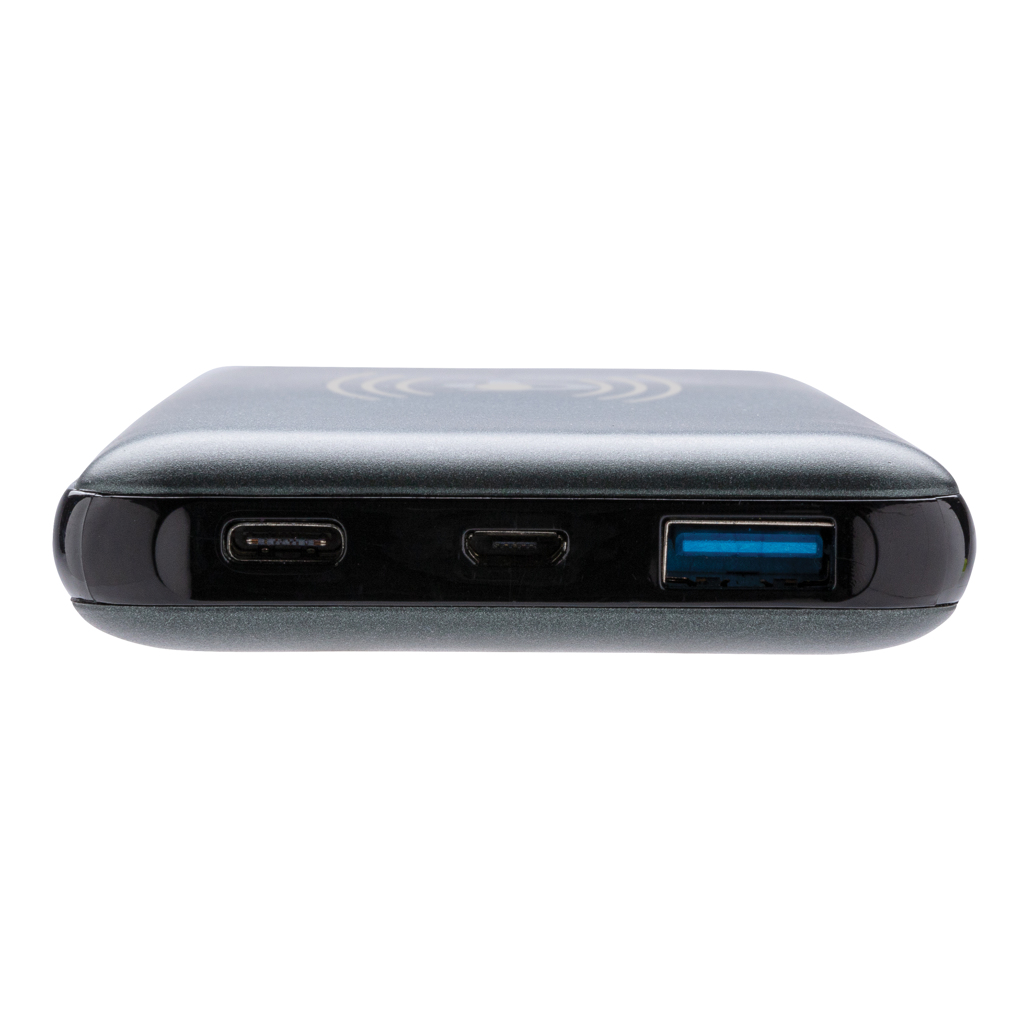 Powerbank 10000 mAh PD18W Wireless10W, Kabel PVC-frei grau