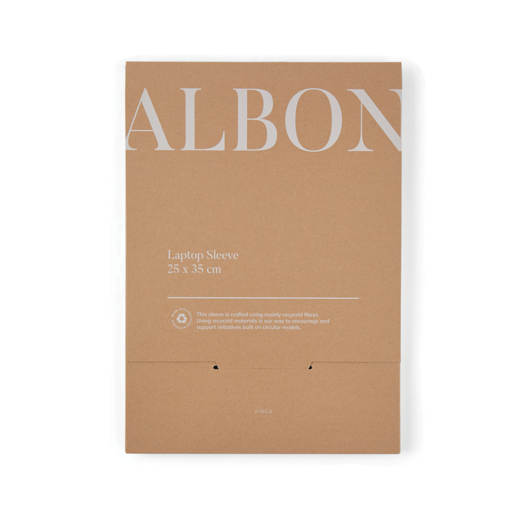 VINGA Albon Laptophülle 15 Zoll aus GRS-recyceltem Filz mit PU-Klappe