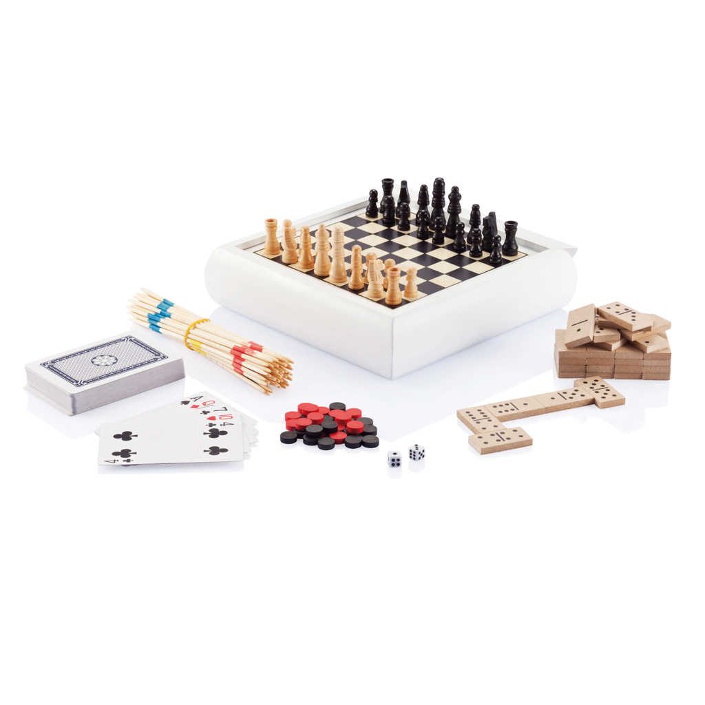 XD Collection 5-in-1 Spieleset aus FSC®-Holz mit Tampondruck