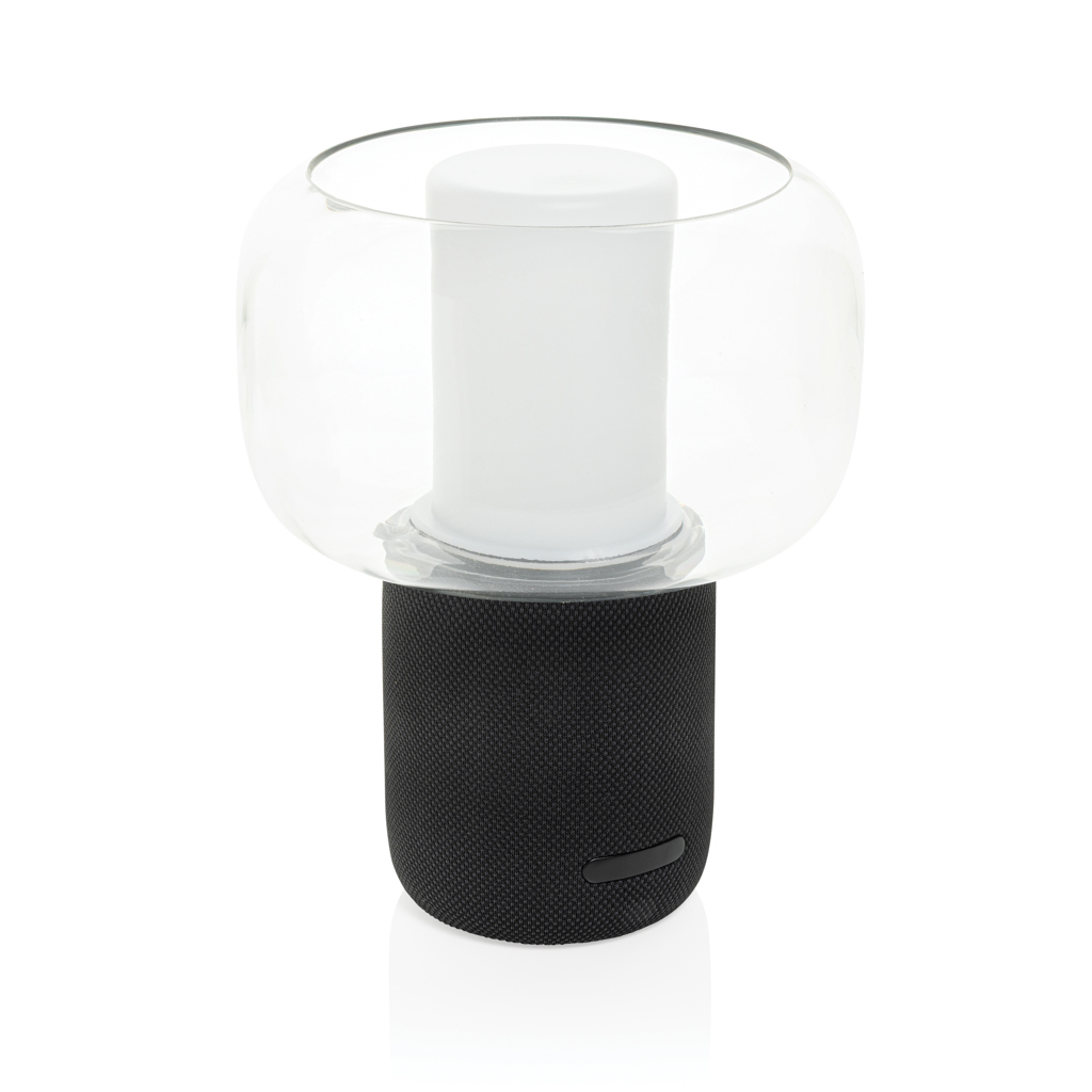 XD Xclusive Lux 10W Lautsprecherlampe aus RCS-recyceltem Kunststoff mit Logo-Werbeanbringung