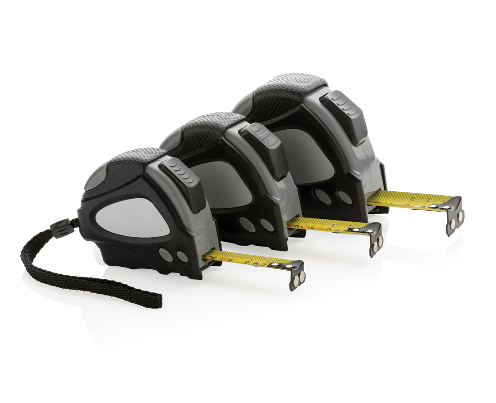 Auto-Stop-Maßband 5 m aus recyceltem ABS, XD Collection, mit Tampon- und Doming-Druck