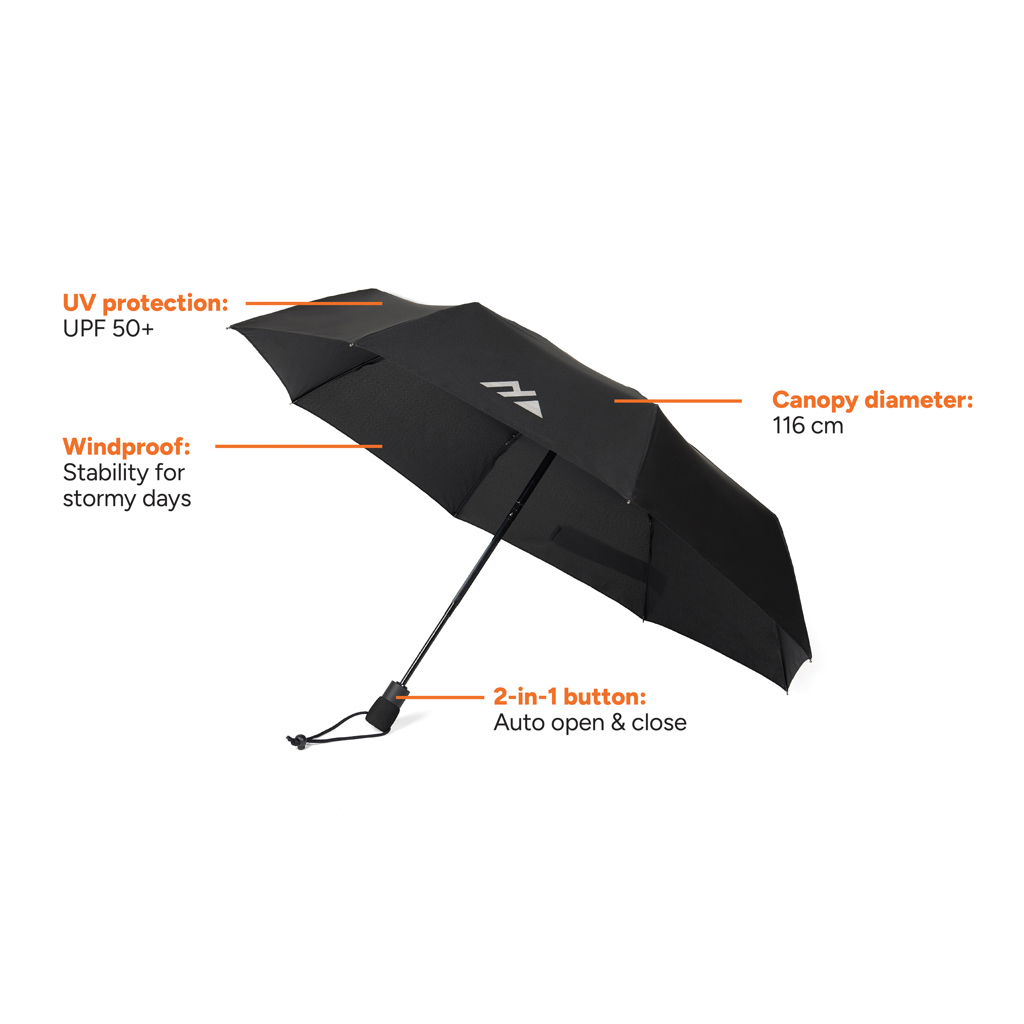 Nordic Drift Trail rPET Automatik-Stockschirm UPF 50+ mit AWARE Physical Tracer
