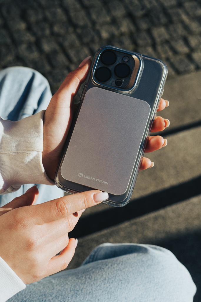 Urban Vitamin Burbank Magnet-Powerbank 3000mAh aus recyceltem Aluminium und ABS – bedruckbar als Werbegeschenk