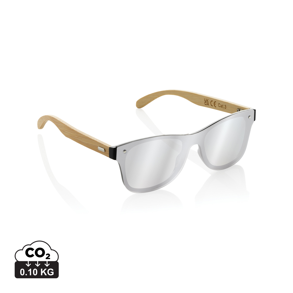 Prism Sonnenbrille aus recyceltem PC mit FSC-Bambusbügeln (RCS)