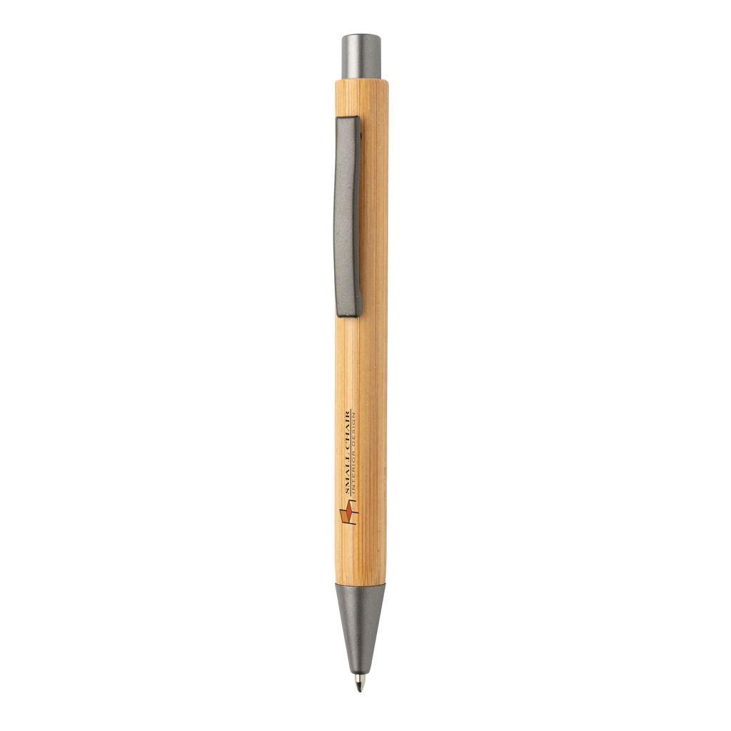 XD Collection Slim Design Bambus-Stift P610 – Click-Mechanik, Metallclip, werbedruckfähig XD Collection Slim Design Bambus-Stift P610 – Click-Mechanik, Metallclip, werbedruckfähig