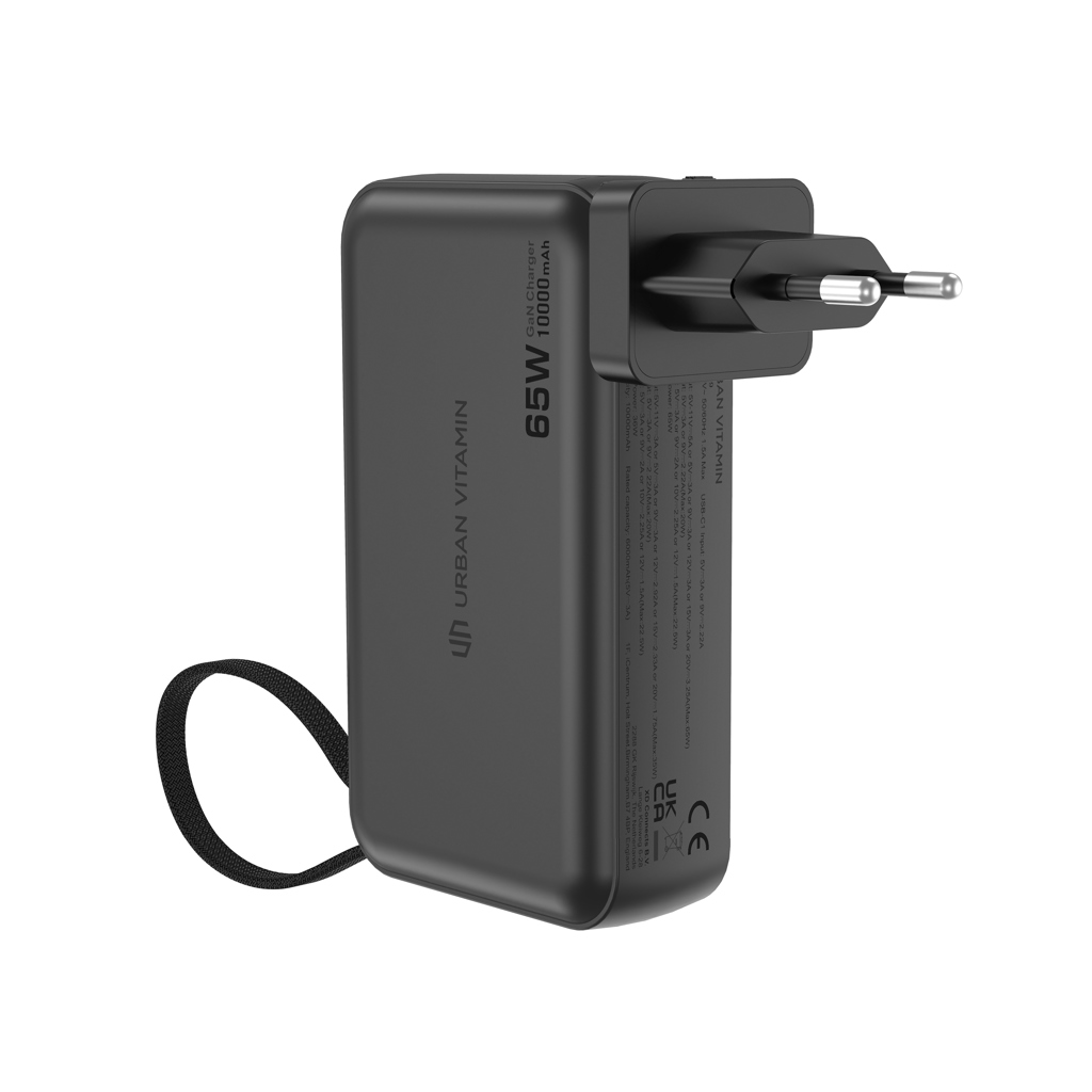Urban Vitamin Eureka Hybrid-Ladegerät 65 W GaN & Powerbank 10.000 mAh, RCS-recyceltes PC