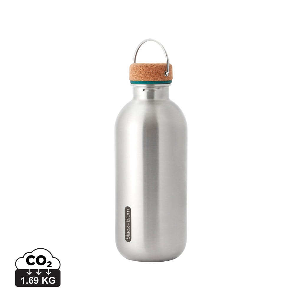 Black+Blum Edelstahl-Trinkflasche 600 ml mit PP-Deckel und Trageschlaufe