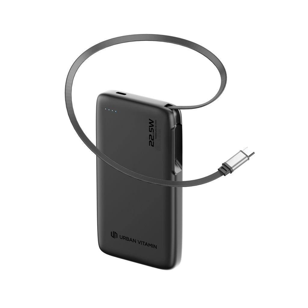 Urban Vitamin Emeryville Powerbank 10.000 mAh mit integriertem USB-C-Kabel