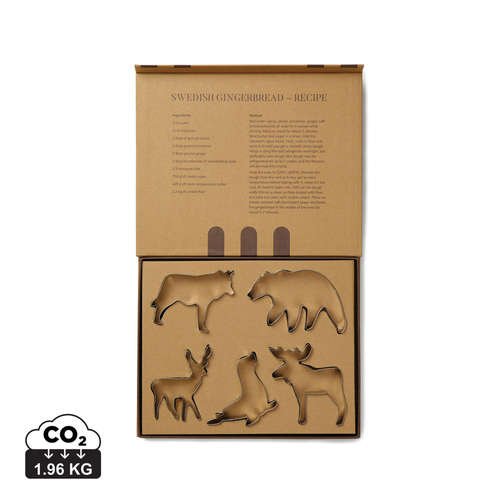 VINGA Nordic Big Ausstechformen-Set 5-teilig aus Edelstahl mit FSC-Geschenkbox