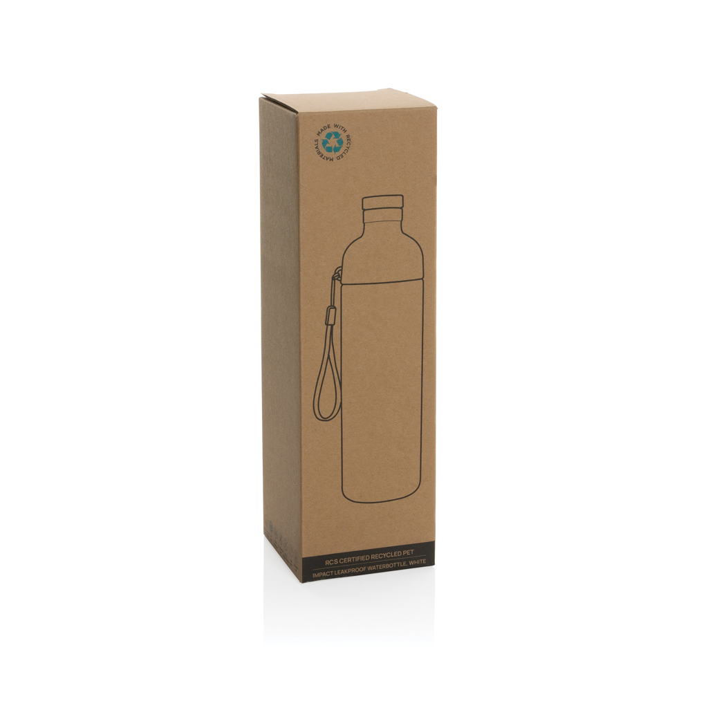 XD Collection Impact Trinkflasche 600 ml aus 65 % recyceltem PET (rPET), RCS-zertifiziert, mit Logo bedruckbar