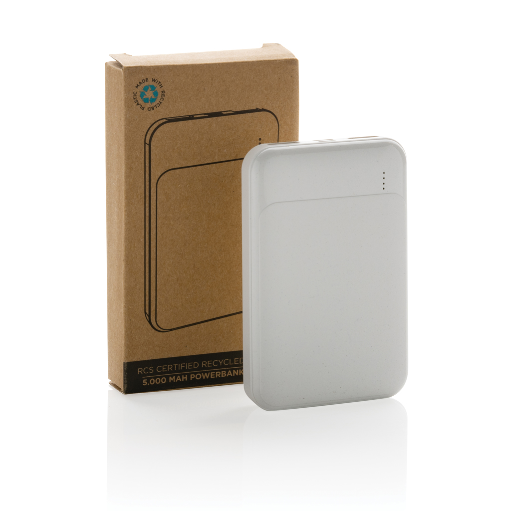 XD Collection Powerbank 5.000 mAh aus RCS-recyceltem ABS, bedruckbar