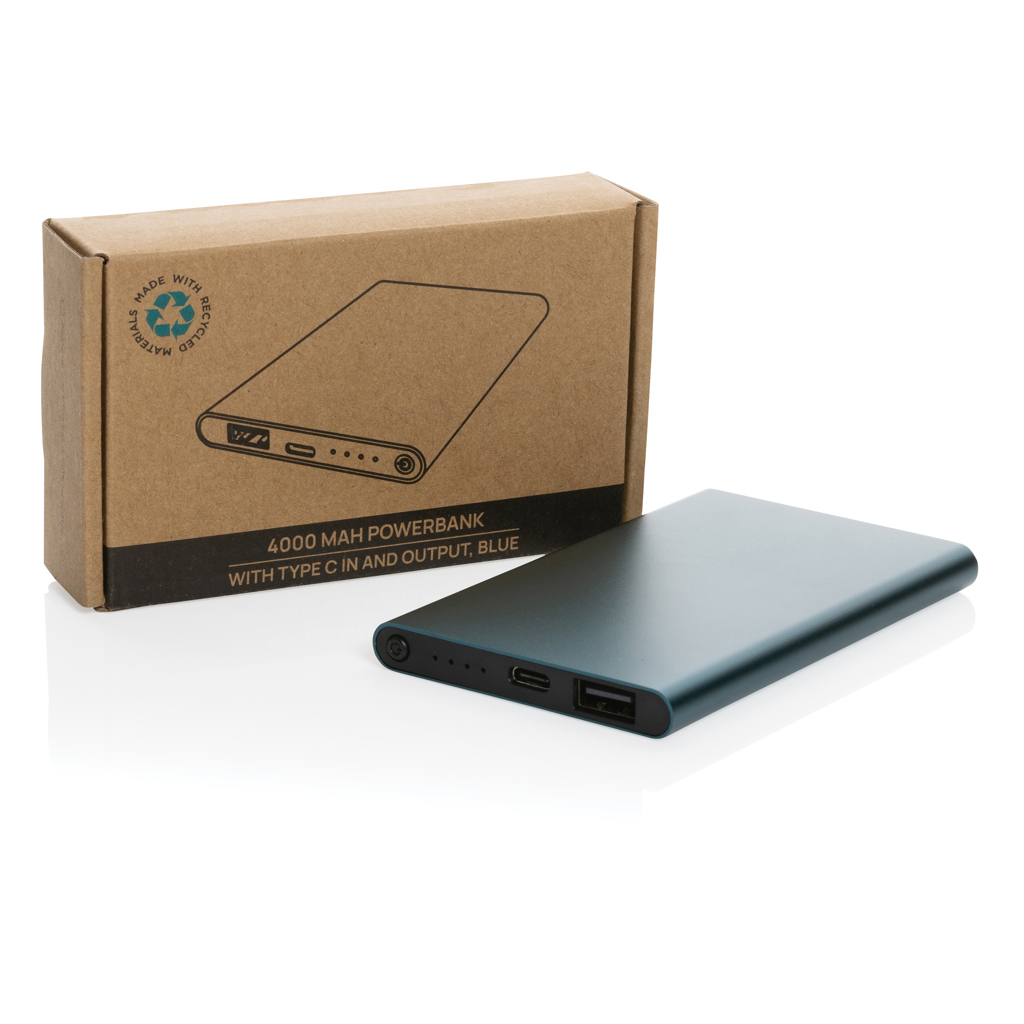 XD Collection 4.000 mAh Powerbank P322.42 aus RCS-recyceltem Aluminium und ABS, USB-C