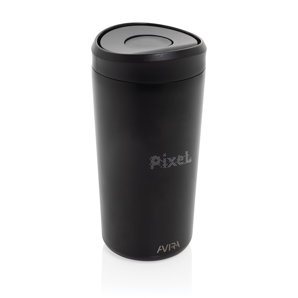 Avira Alix Klickbecher 400 ml — RCS-Recycling-Stahl mit One-Click-Deckel