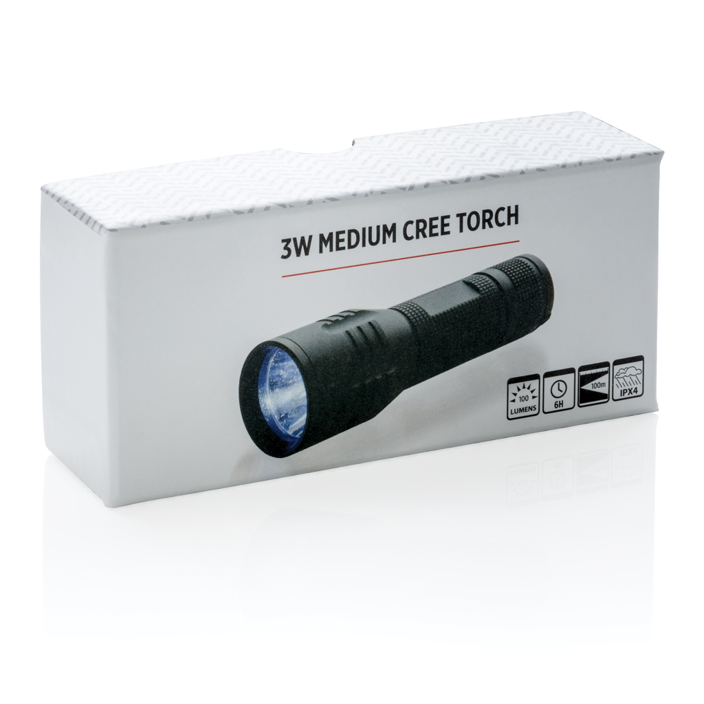XD Collection 3W CREE LED Taschenlampe Aluminium — mit Logo veredelbar XD Collection 3W CREE LED Taschenlampe Aluminium — mit Logo veredelbar