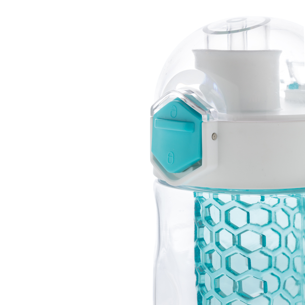 XD Xclusive Honeycomb Aromaflasche 700 ml türkis, Tritan BPA-frei, mit Logo bedruckbar