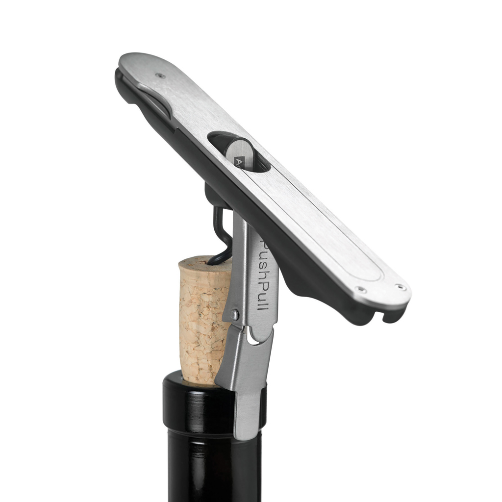 AdHoc PushPull Korkenzieher aus Edelstahl mit Folienschneider – mit Ihrem Logo AdHoc PushPull Korkenzieher aus Edelstahl mit Folienschneider – mit Ihrem Logo