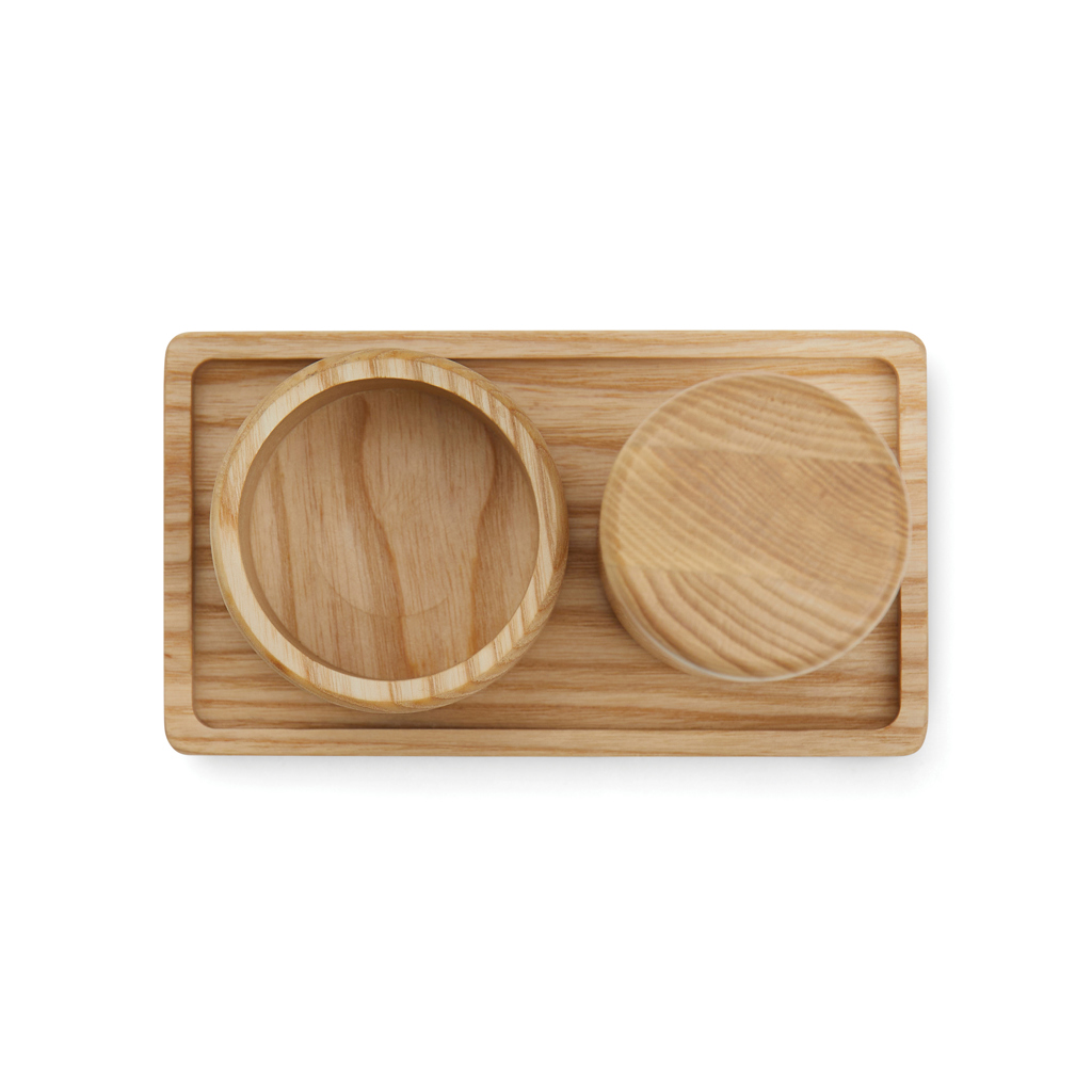 VINGA Retro Salz- und Pfeffermühlen-Set aus FSC-Eschenholz mit Tablett, mit Logo veredelbar VINGA Retro Salz- und Pfeffermühlen-Set aus FSC-Eschenholz mit Tablett, mit Logo veredelbar