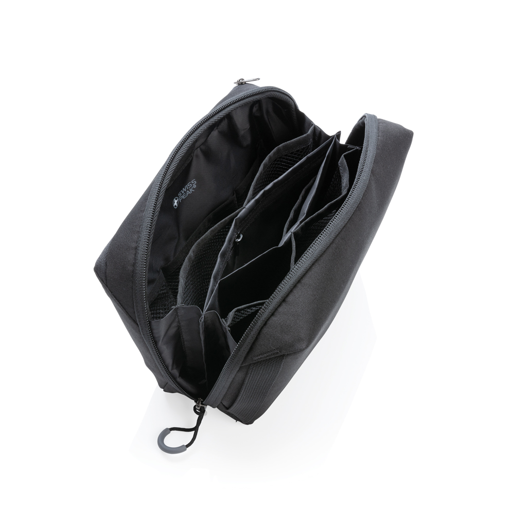 Swiss Peak AWARE Tech-Pouch aus recyceltem PET, schwarz Swiss Peak AWARE Tech-Pouch aus recyceltem PET, schwarz