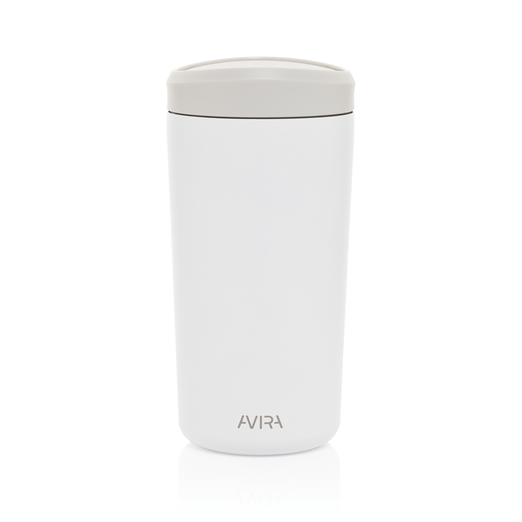 Avira Alix Klickbecher 400 ml — RCS-Recycling-Stahl mit One-Click-Deckel