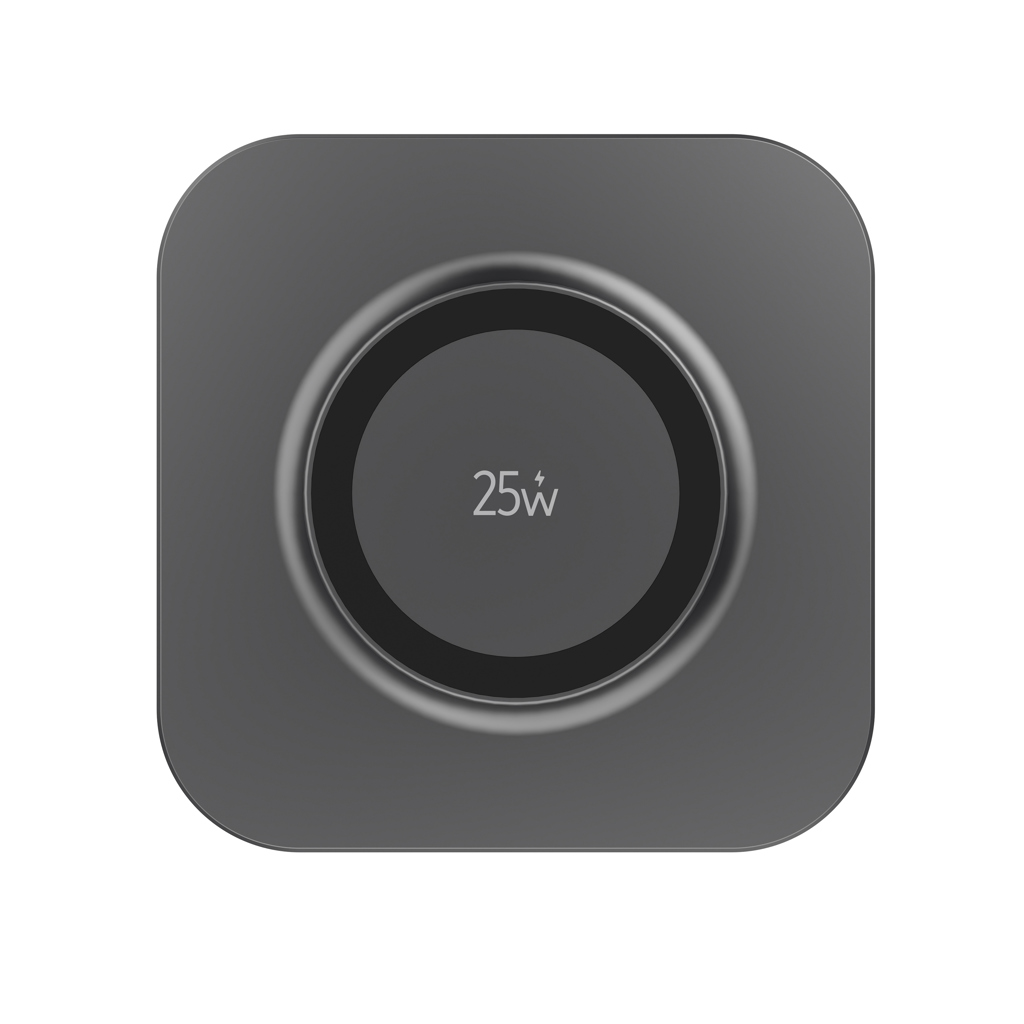 XD Xclusive Quantum 25W magnetisches Wireless-Charging-Pad – recyceltes ABS, bedruckbar