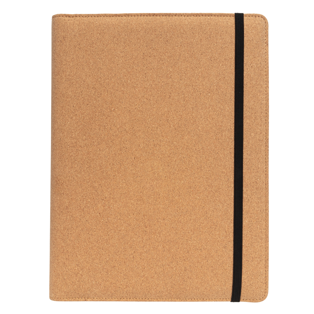 Kork A4 Portfolio-Set mit recyceltem Papier & Stift – braun
