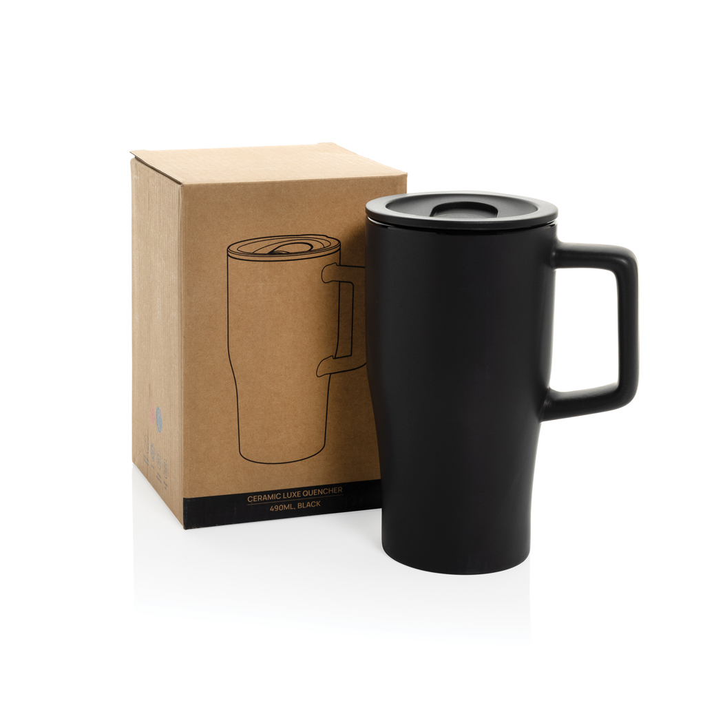 Keramik Luxe Quencher 490 ml Henkelbecher (XD Collection) – bedruckbar mit Logo