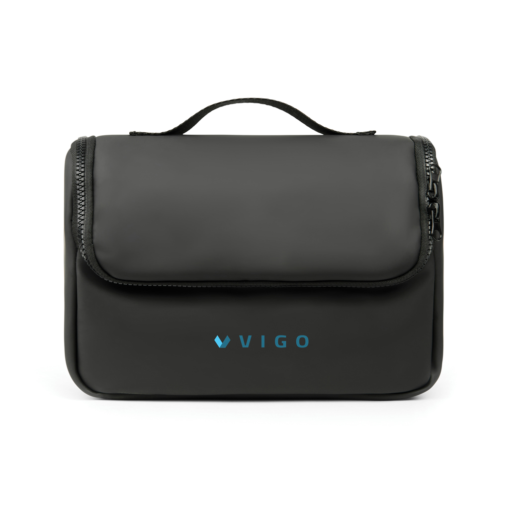 VINGA Baltimore Reise-Kosmetiktasche aus Nubuk-PU mit Logo-Veredelung