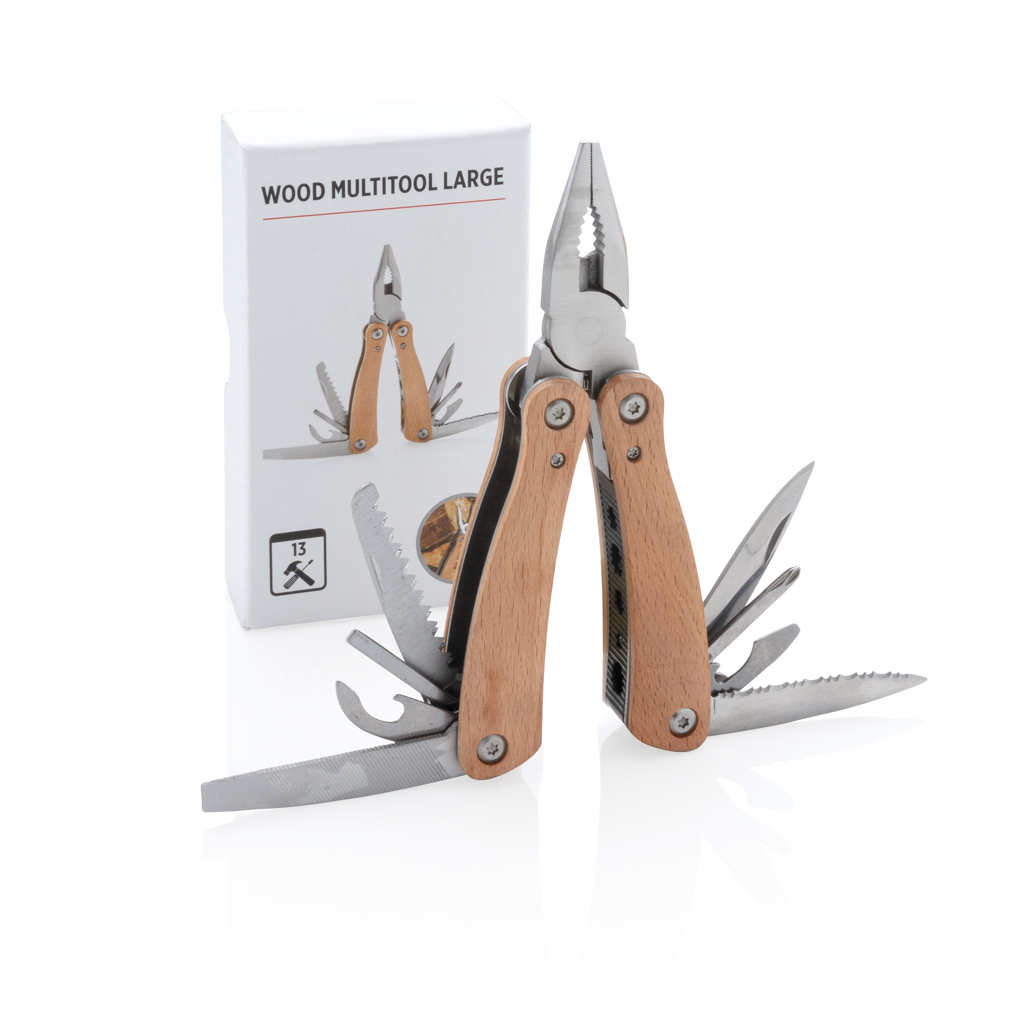XD Collection Holz Multitool mit 13 Funktionen — bedruckbar