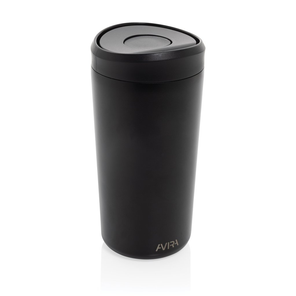 Avira Alix Klickbecher 400 ml — RCS-Recycling-Stahl mit One-Click-Deckel