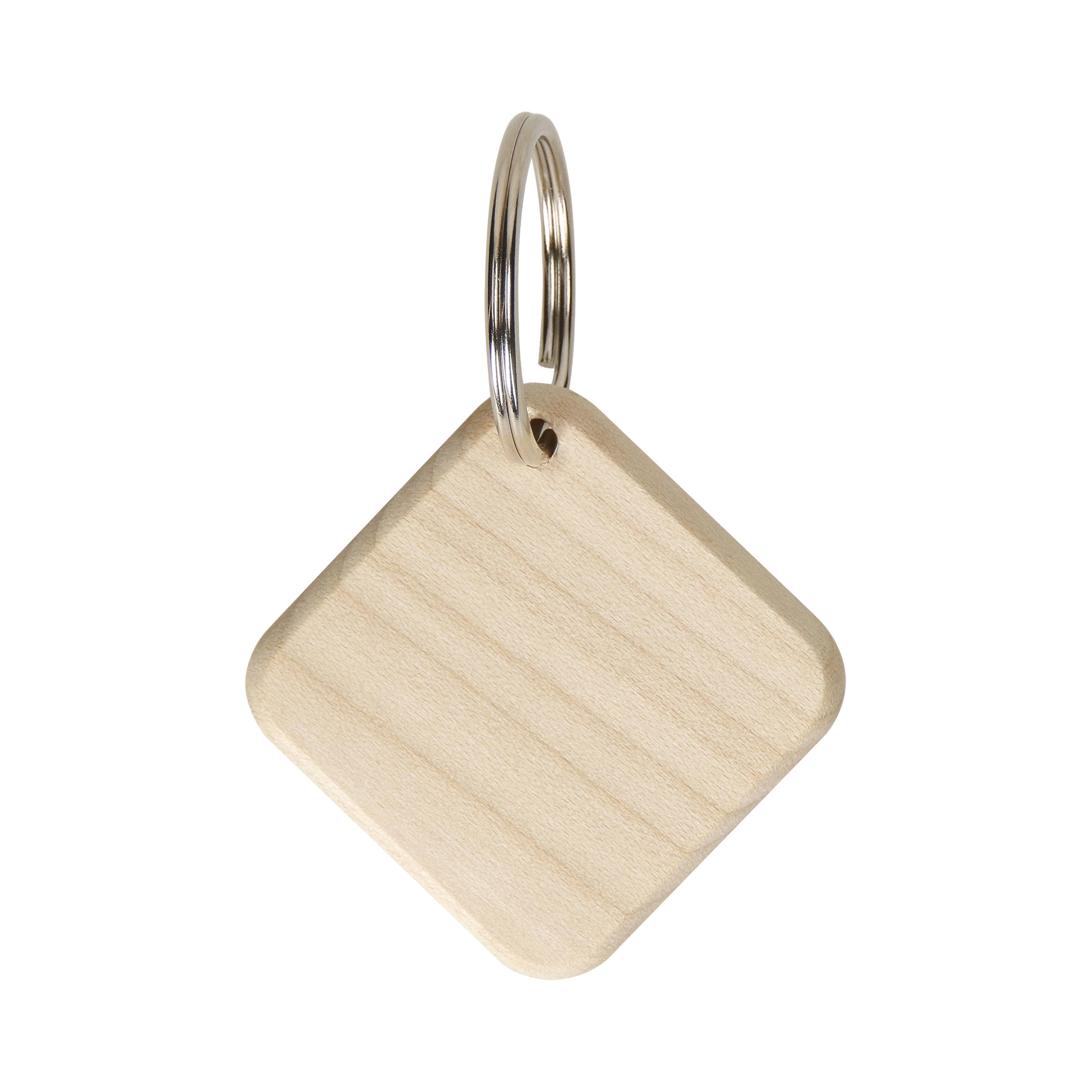 Holzschlüsselanhänger "Maple" eckig – natur Holzschlüsselanhänger "Maple" eckig – natur