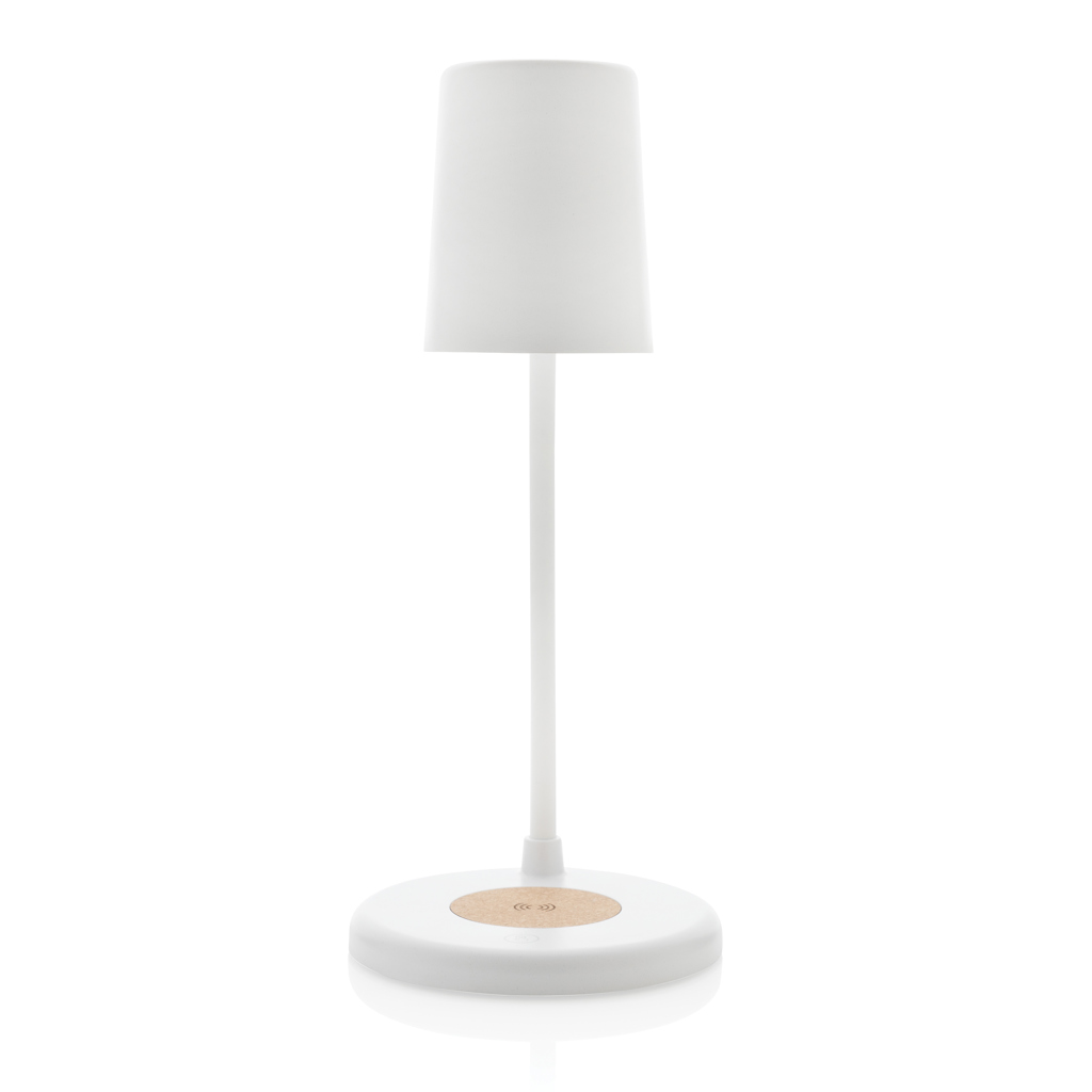 Zenara 15W Wireless Charger mit Schreibtischlampe aus recyceltem ABS und FSC-Kork