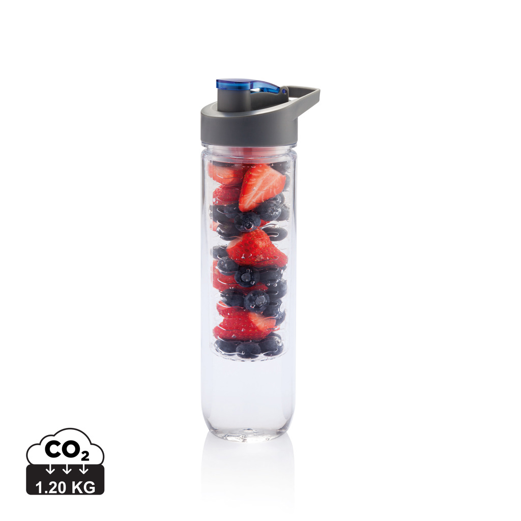 Tritan Wasserflasche 800ml mit Aromafach – blau Tritan Wasserflasche 800ml mit Aromafach – blau