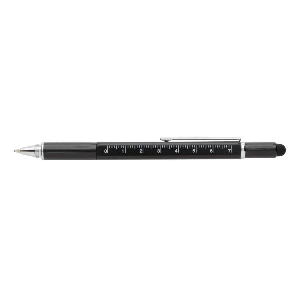XD Collection 5-in-1 Aluminium Tool-Stift mit Wasserwaage, Skala, Schraubendreher und Stylus