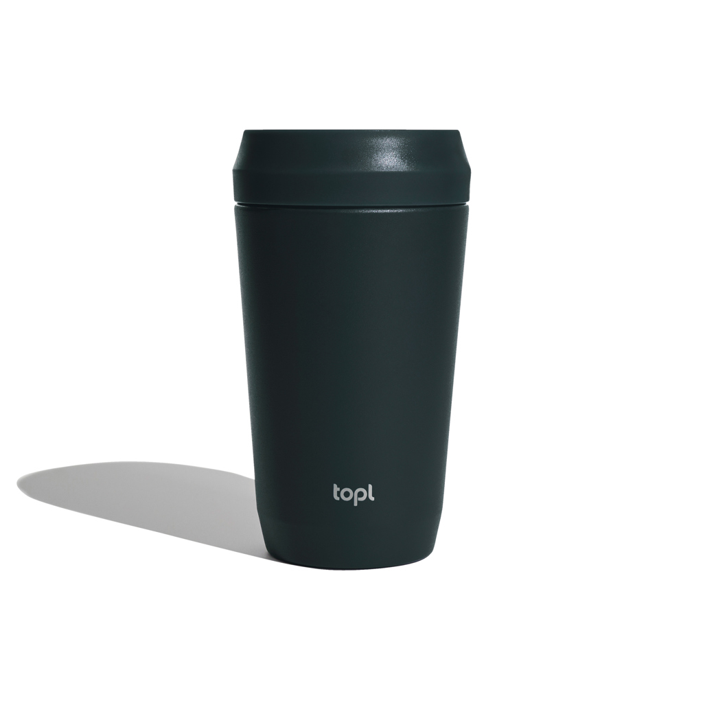 Topl Trinkbecher 354 ml aus recyceltem Edelstahl mit 360°-Deckel Topl Trinkbecher 354 ml aus recyceltem Edelstahl mit 360°-Deckel