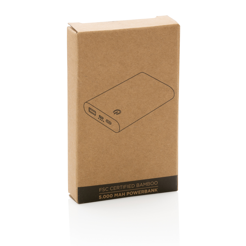 BambooPower 5000mAh Powerbank für Events und Messen mit Logo-Option