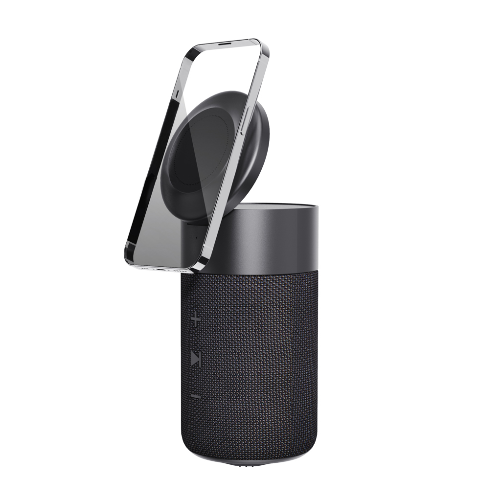 Urban Vitamin Anaheim 10W Bluetooth-Lautsprecher mit 15W-Wireless-Charger, recyceltes ABS/RPET Urban Vitamin Anaheim 10W Bluetooth-Lautsprecher mit 15W-Wireless-Charger, recyceltes ABS/RPET