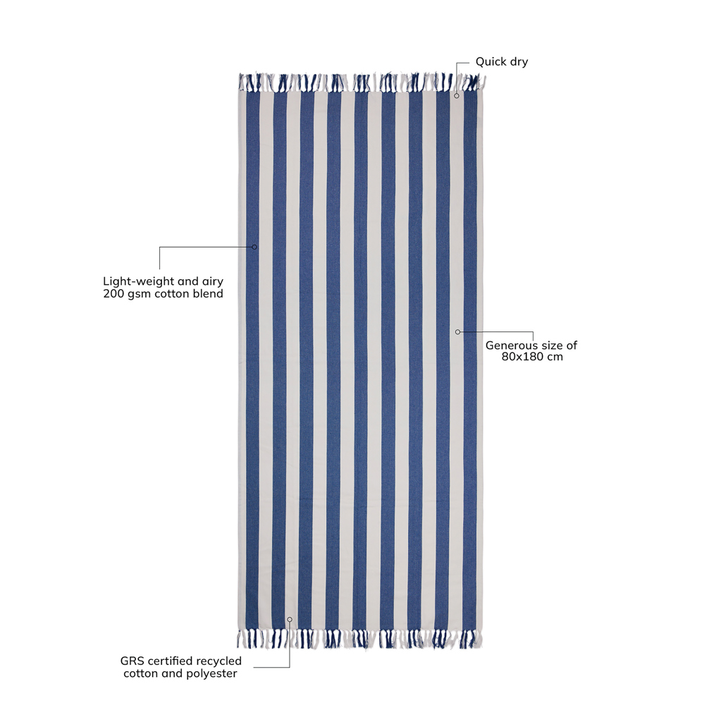 VINGA Ornos GRS Hamamtuch 180×80 cm, recycelte Baumwolle, bestickbar