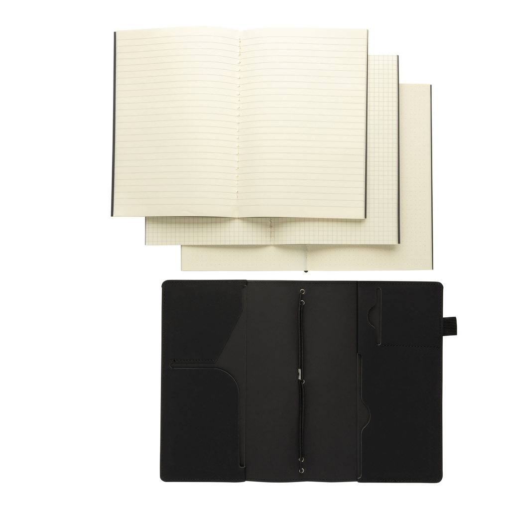 XD Collection Daily Notes Binder – nachfüllbares 3-in-1 PU-Notizbuch mit Logo