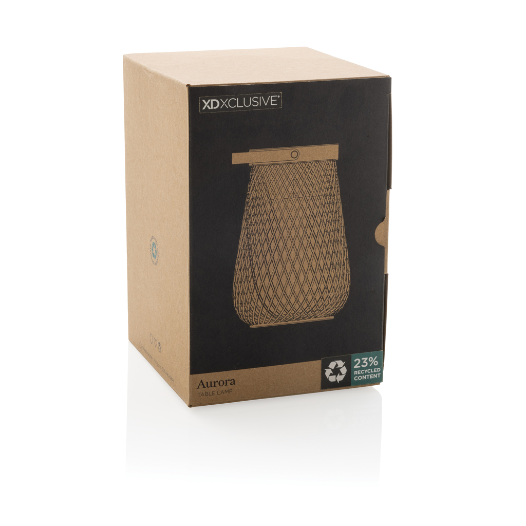 Aurora USB-Tischlampe XD Xclusive aus RCS-recyceltem ABS, kabellos, mit Logo bedruckbar Aurora USB-Tischlampe XD Xclusive aus RCS-recyceltem ABS, kabellos, mit Logo bedruckbar