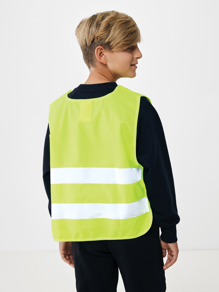 Kinder-Warnweste GRS recyceltes PET 7-12 Jahre, gelb, mit Logo bedruckbar Kinder-Warnweste GRS recyceltes PET 7-12 Jahre, gelb, mit Logo bedruckbar