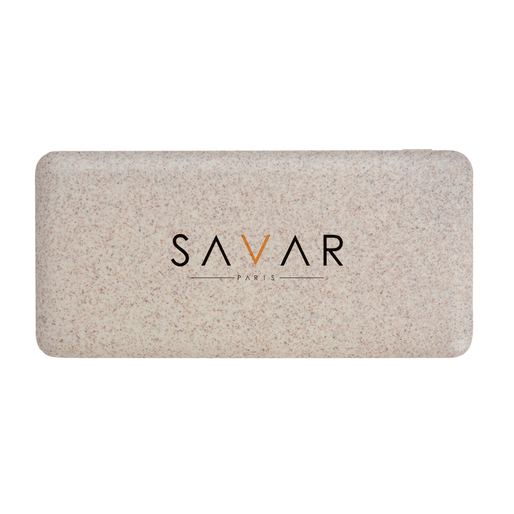 Powerbank P322.29 10.000 mAh Weizenstroh mit Logo-Druck