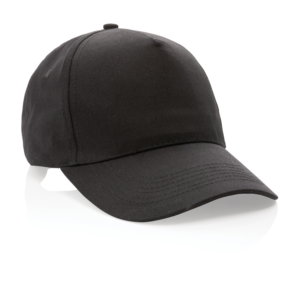 Impact 5-Panel Cap aus recyceltem Baumwoll-Polyester-Twill mit AWARE Tracer – bedruckbar