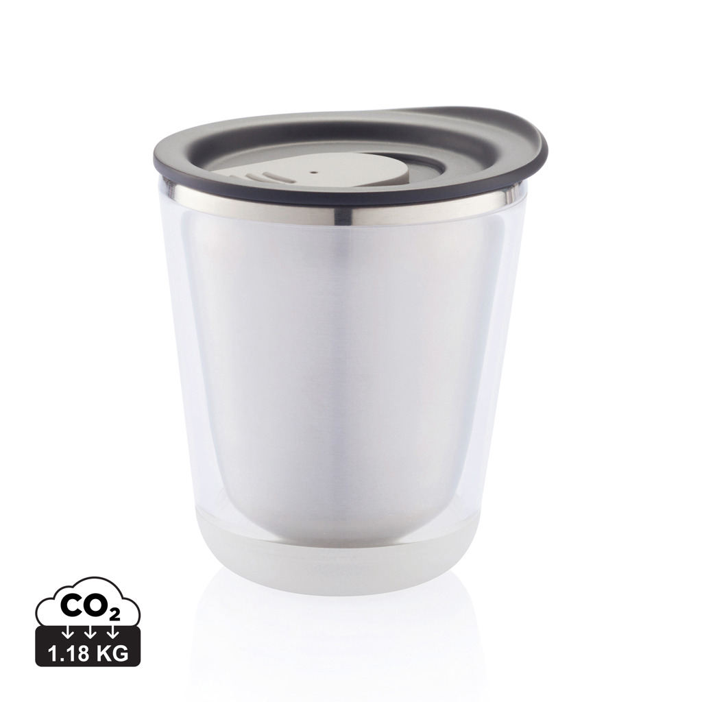 Edelstahl Kaffeebecher, zerlegbar fürs Recycling – schwarz Edelstahl Kaffeebecher, zerlegbar fürs Recycling – schwarz