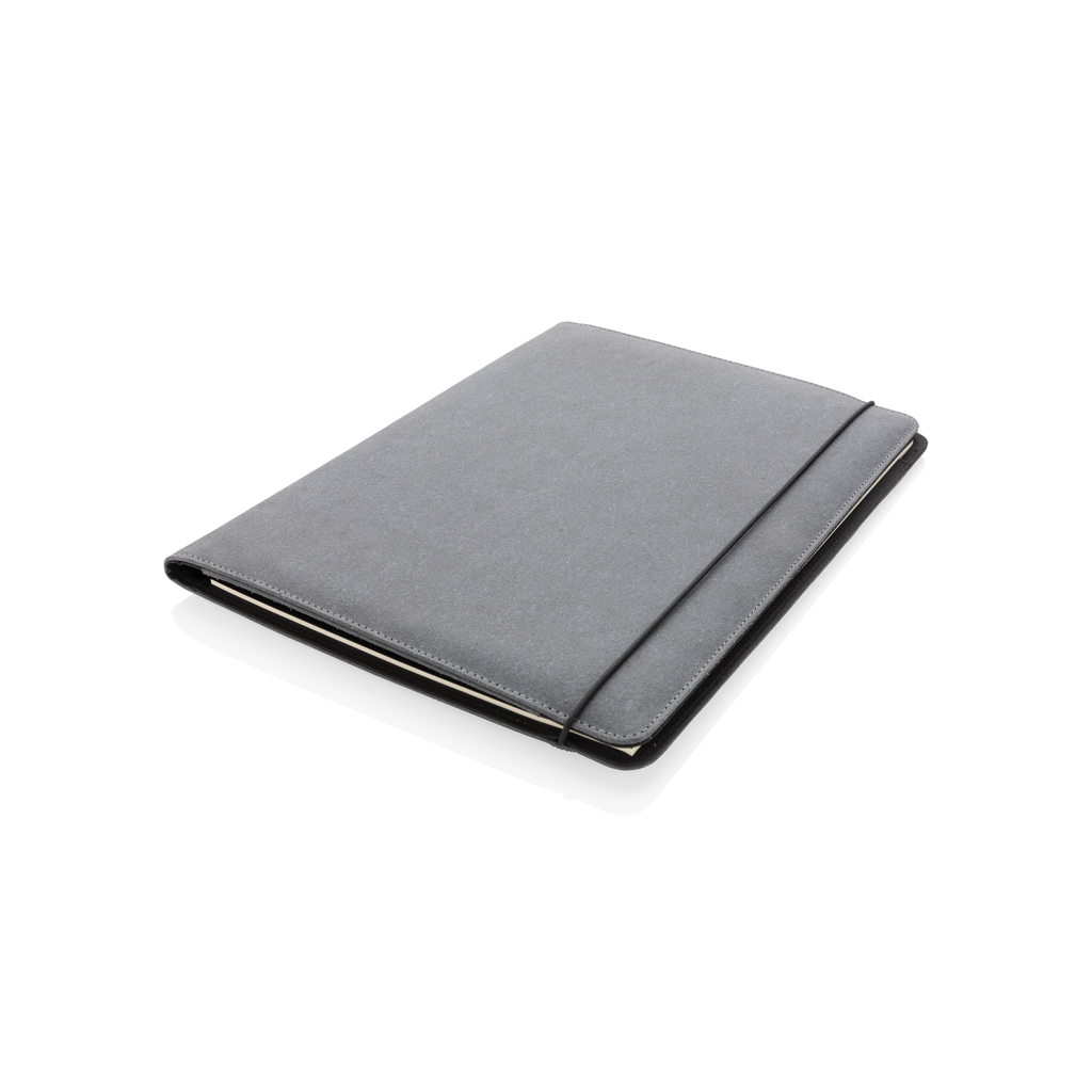 A4 Portfolio aus PU mit Notizblock, grau – XD Collection (mit Logo veredelbar)